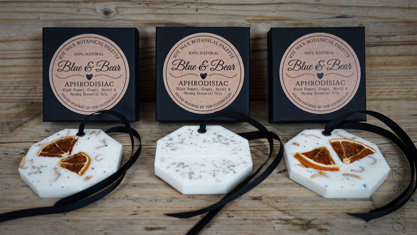 3 in a row Natural Soy Wax Botanical Palette APHRODISIAC - Pepper, Neroli, Ginger, Nutmeg - intoxicating and sensual