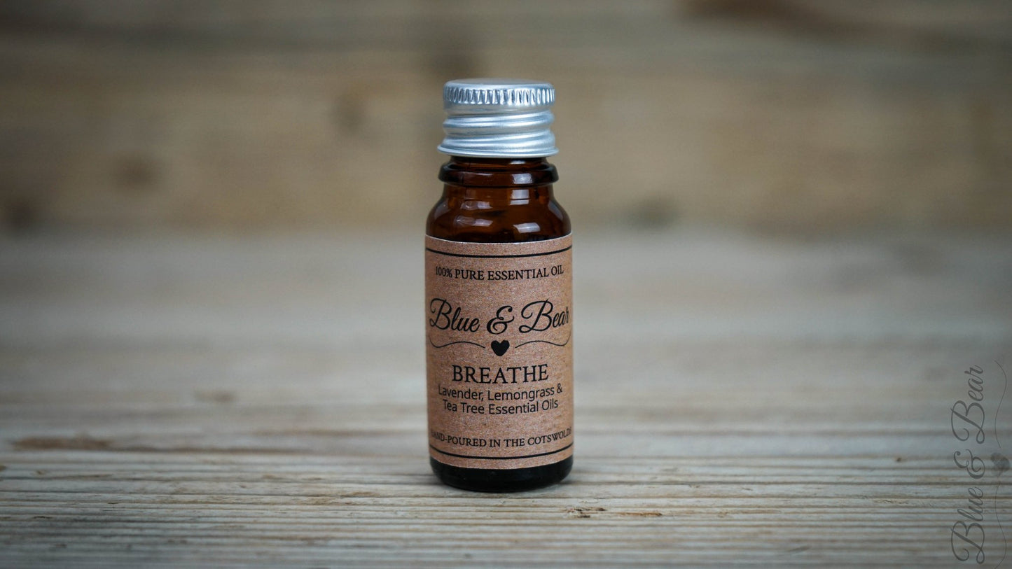 10g Dropper Bottle - Pure Essential Oil Blend BREATHE - Lavender, Lemongrass, and Tea Tree - refreshing and envigorating
