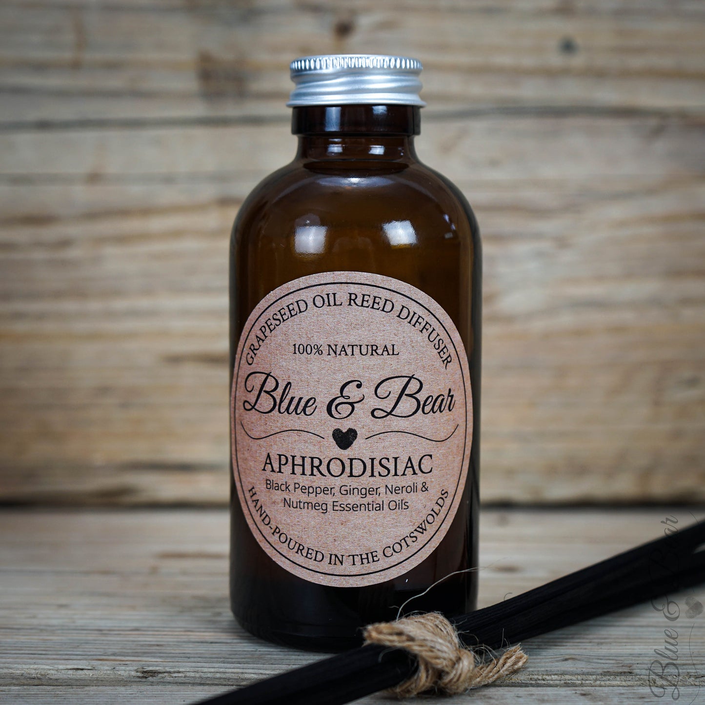 Diffuser Bottle & Reeds Natural Reed Diffuser APHRODISIAC - Pepper, Neroli, Ginger, and Nutmeg - intoxicating and sensual