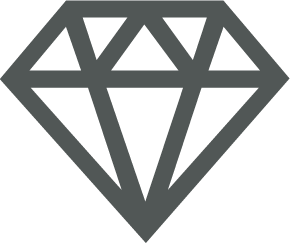 Luxury icon featuring a diamond reflecting Blue & Bear's high-quality home fragrance producrs at accessible, elegant prices