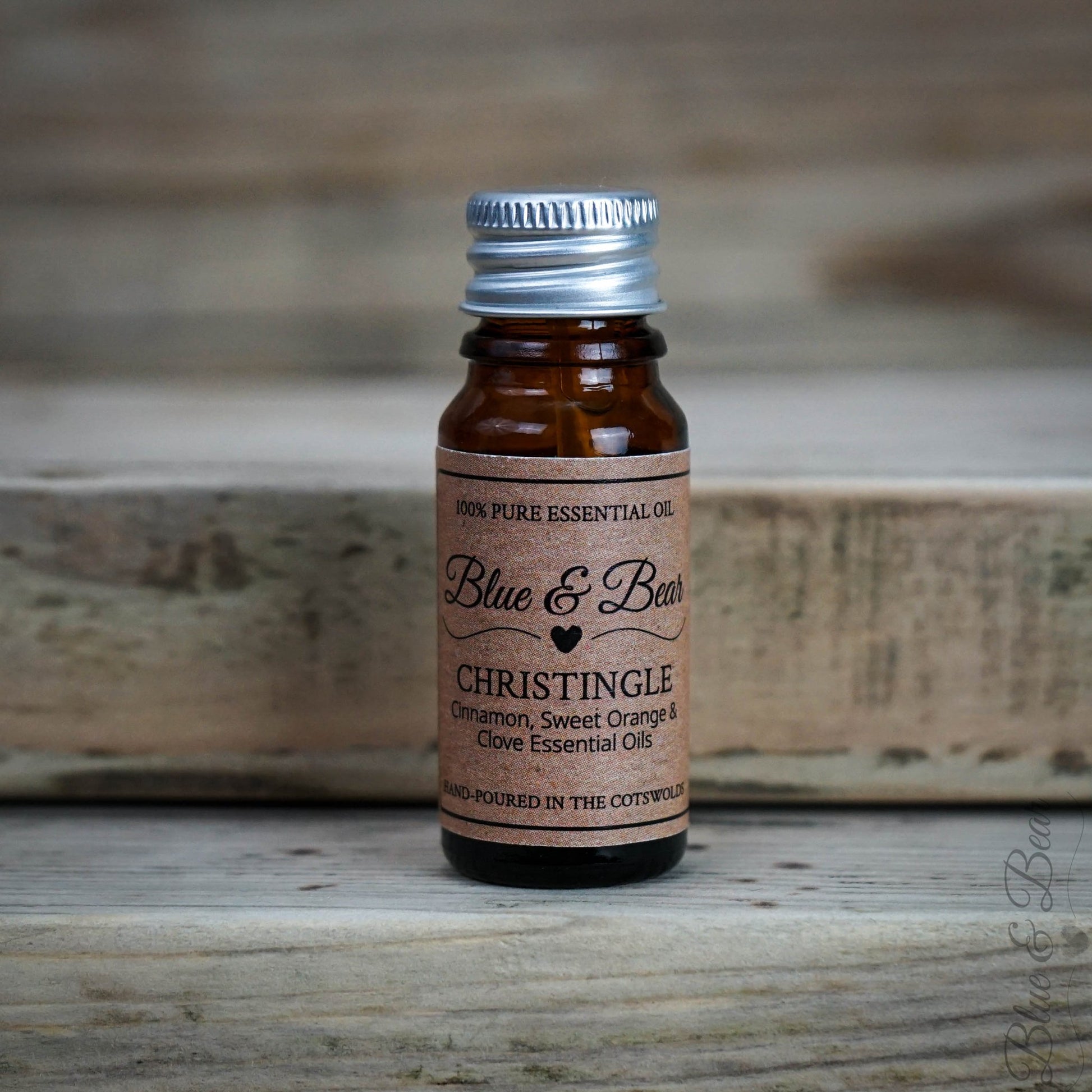 10g Dropper Bottle on shelf - Pure Essential Oil Blend CHRISTINGLE - Cinnamon, Clove, and Sweet Orange - luxury Christmas gift